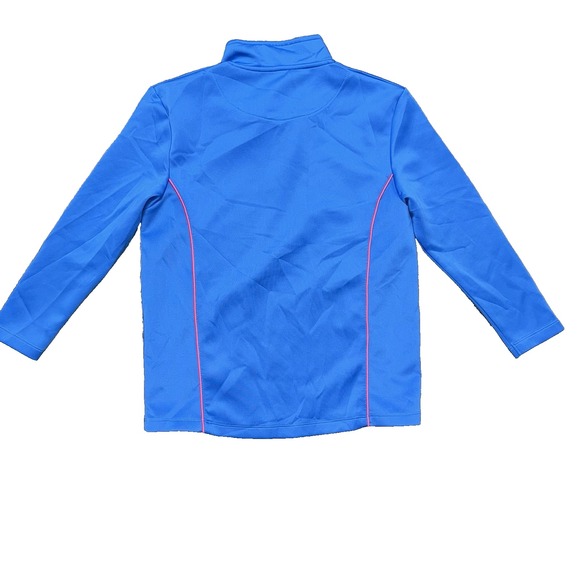 Masters Collection Kids Blue Pink Pullover 1/4 Zip Golf Sweatshirt Size Medium - Picture 2 of 8